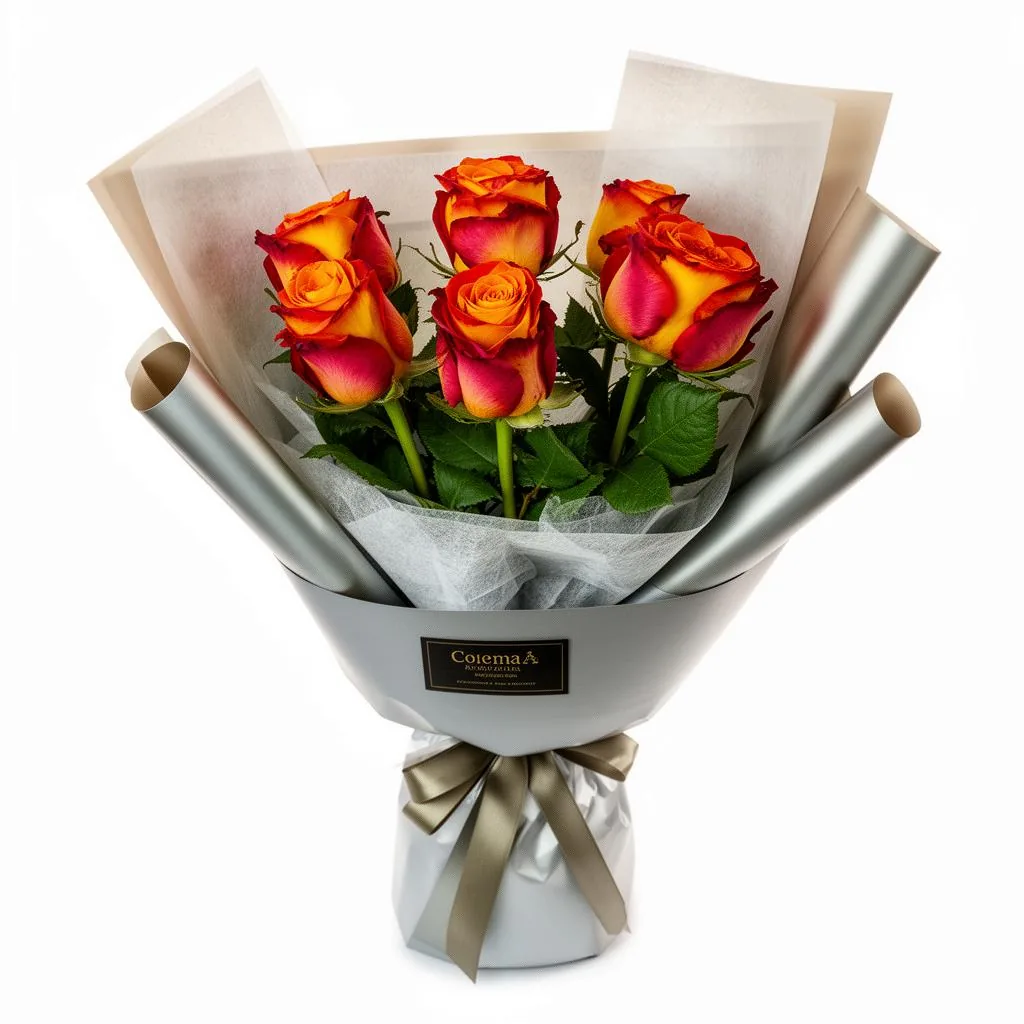 Buquê de 6 Rosas Colombianas Fechadas - Floricultura com entrega no mesmo dia